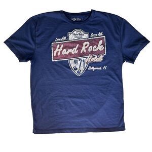 Mens Hard Rock Tee Shirt XL Hollywood Casino Florida Casual Raised Graphics SEE